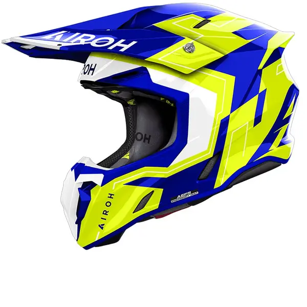 Image of Airoh Twist 3 Dizzy Blue Yellow Offroad Helmet Size 2XL