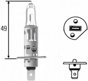 Image of Bulb 12V 55W 8GH002089-141 by Hella 082423 Blue Light H1 blue