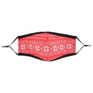 Image of Red Fair Isle Face Mask