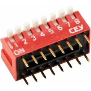 Image of 800034 DIL Switch, Piano Key 8-way 16-pin - R-tech