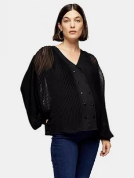 Image of Topshop Maternity Gather Yoke Shirt - Black