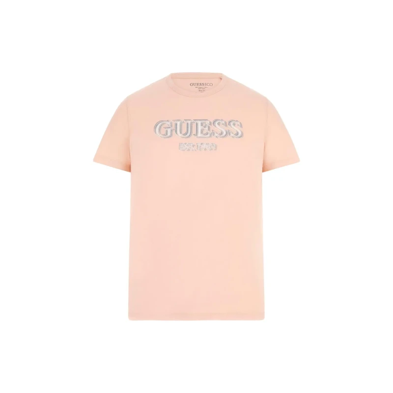 Image of Guess Round Neck T-Shirt with Logo Guess Rose Male XL