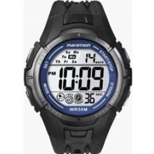 image of Timex Sport Marathon Fullsize Quartz Watch with LCD Dial Digital Display and Resin Strap T5K4214E