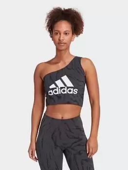 Image of adidas Future Icons Animal Print Tank Top, Brown Size M Women