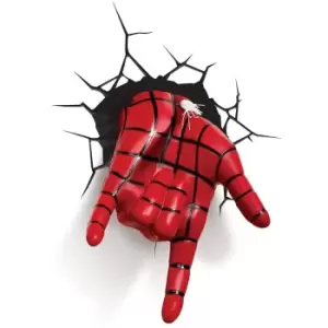 image of Hand Wall Light (20cm x 14cm x 13cm) (Red/Black) - Red/Black - Spider-man