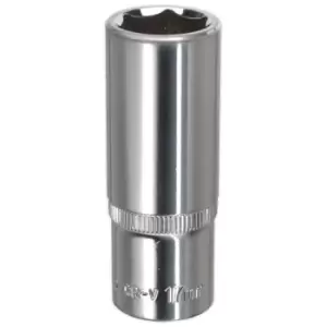 image of Sealey SP3817D WallDrive Socket 17mm Deep 3/8"Sq Drive Fully Polished