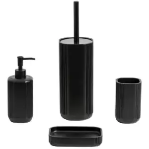 image of Imperial Black Bathroom Accessory Set of 4 - Black