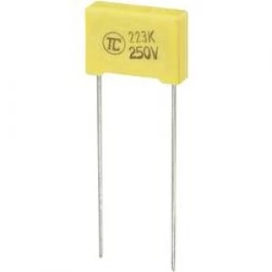 Image of MKS thin film capacitor Radial lead 0.022 uF 250 Vdc 5 10 mm L x W x H 13 x 4 x 9mm
