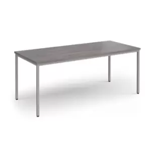 image of Flexi 25 rectangular table with silver frame 1800mm x 800mm - grey oak