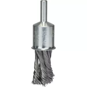 Image of Bosch 0.35mm Knotted Steel Wire Pencil Brush 20mm 6mm Shank