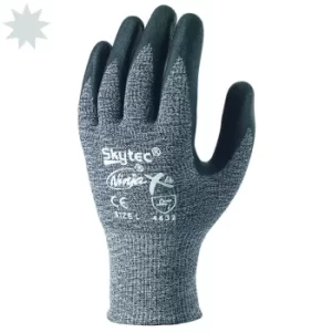 image of Cut Resistant Gloves, Bi-polymer Coated, Grey/Black, Size 7