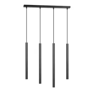 Image of Selter Black Bar Pendant Ceiling Light 4x G9
