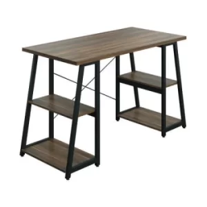 Image of Jemini Soho Desk 4 Angled Shelves 1300x600x770mm Dark Walnut/Black SD05BKDW