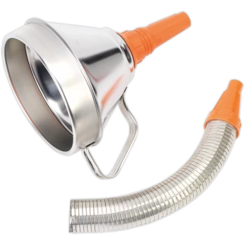 image of Sealey Funnel Metal Flexible Spout and Filter 160mm