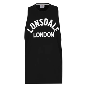 Image of Lonsdale Muscle Vest Mens - Black/White