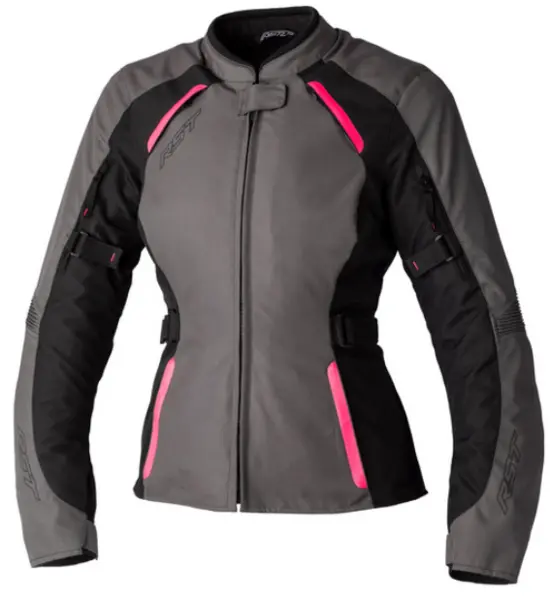 Image of RST Ava CE Textile Jacket Lady Dark Gray Neon Pink Black Size 12