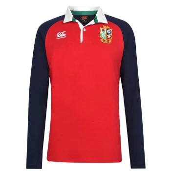 Image of Canterbury British and Irish Lions Long Sleeve Rugby Shirt Mens - Red
