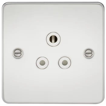 Image of KnightsBridge Flat Plate 5A unswitched socket - polished chrome with white insert