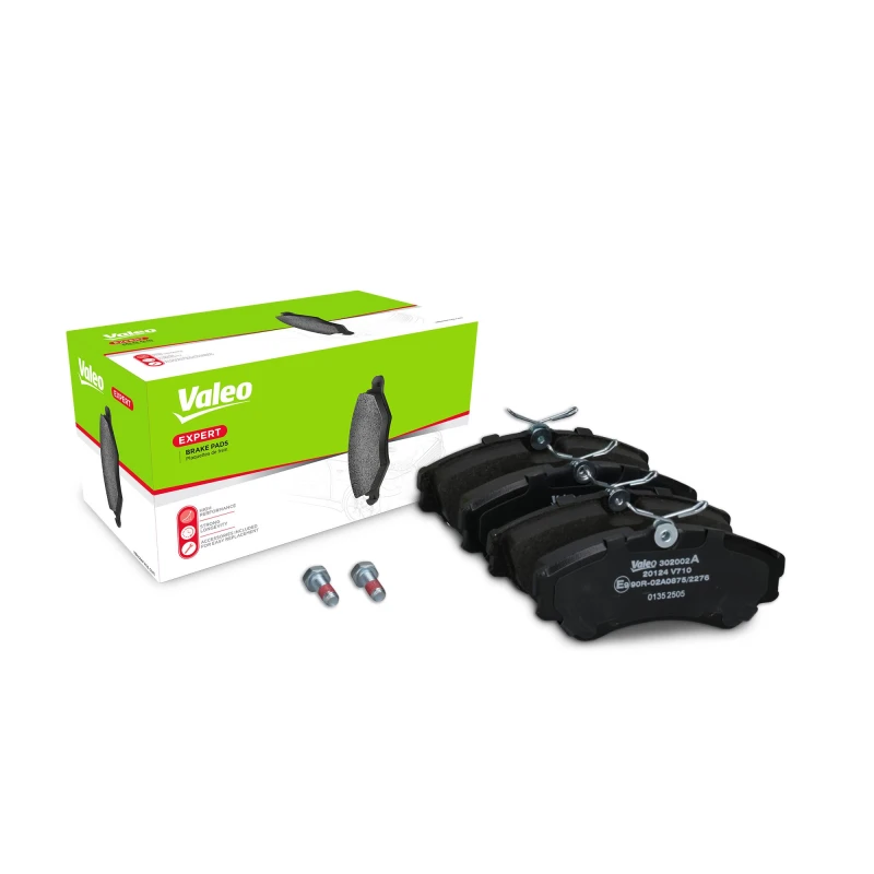 Image of VALEO 302002A Brake pad set EXPERT Front Axle, excl. wear warning contact, without anti-squeak plate Brake Pad Set,disc brake (402)