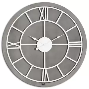 Image of Grey Wooden Wall Clock - Williston