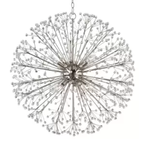 Image of Dunkirk 10 Light Chandelier Polished Nickel, Crystal