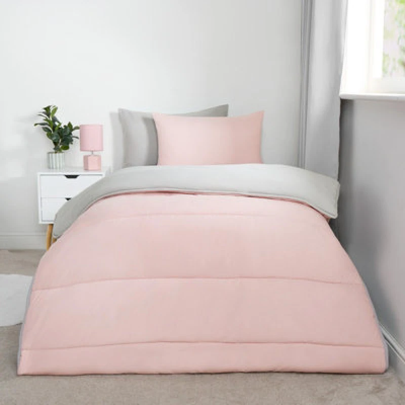 Image of OHS OHS Soft Coverless 10.5 TOG Duvet Set Pillowcase Quilted Cover in Light Pink Size: Single Light Pink Single Unisex 5027434184873