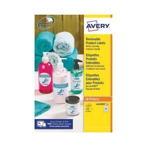 image of Avery Removable Labels Round 25mm White Pack of 1200 L4850REV-25