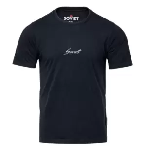 Image of Soviet Dye Embroidered T Shirt - Black