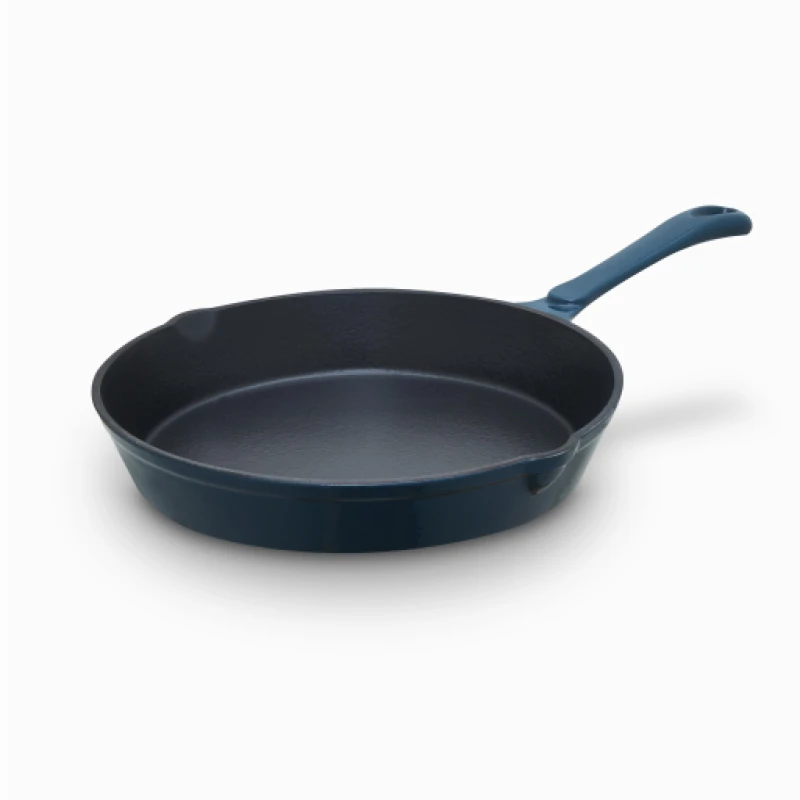 Image of BARBARY & OAK 26cm Nattura Cast Iron Round Fry Pan Teal ONE SIZE