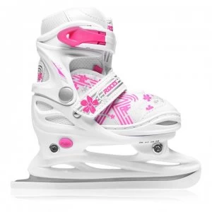 image of Roces Jockey Ice Skates Junior Girls - White/Pink