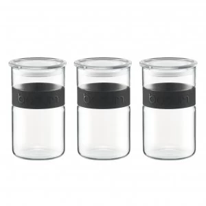 image of Bodum Presso Storage Jar Set Black 3 Pieces Black