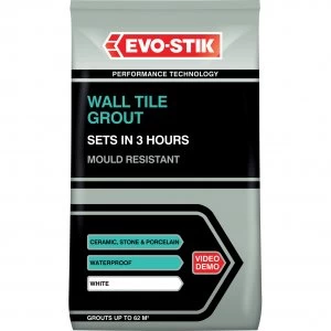 image of EvoStik Tile A Wall Fast Set Grout White 3KG