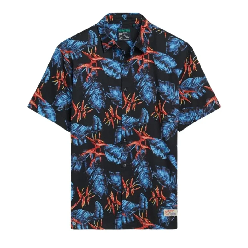 Image of Superdry Hawaiian shirt Superdry Bleu Male S