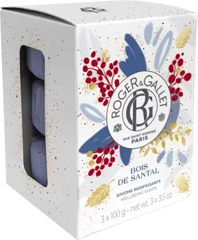 image of Roger & Gallet Bois de Santal Wellbeing Soaps 3 x 100g Gift Set