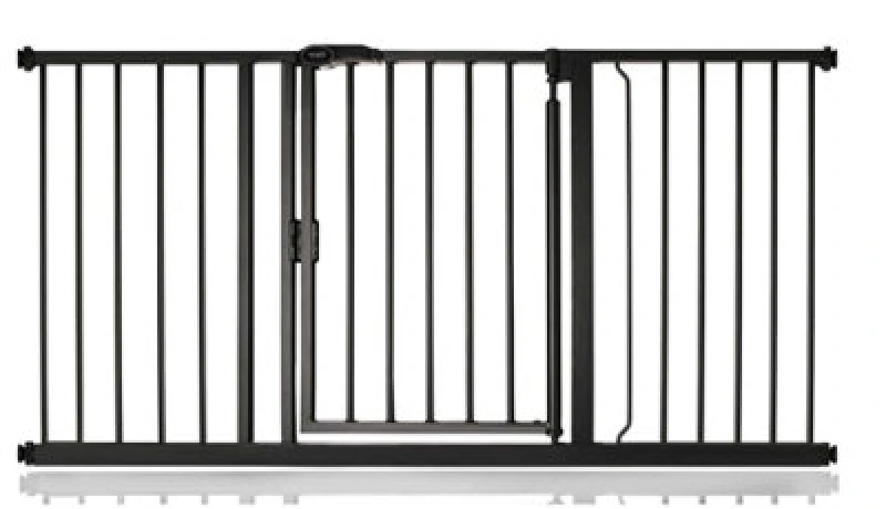 Image of Safetots Pressure Fit Self Closing Stair Gate, 147Cm - 154Cm, Matt Black, Auto Closing Baby Gate, Safety Barrier