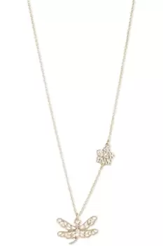 image of Ladies Marchesa NK 16" DRAGONFLY PENDANT-GOLD/CRYSTAL Necklace 16N00115