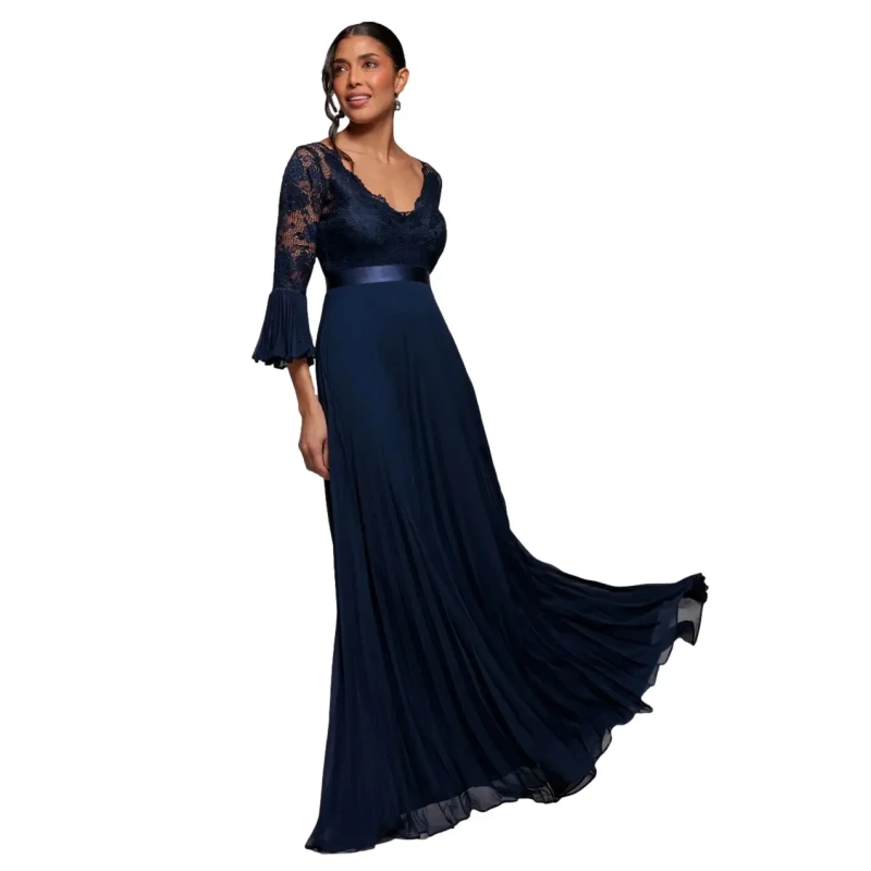 Image of Goddiva Womens Racer Neck Sleeveless Sequin Maxi Dress in Navy Size: 12 Navy Female 12
