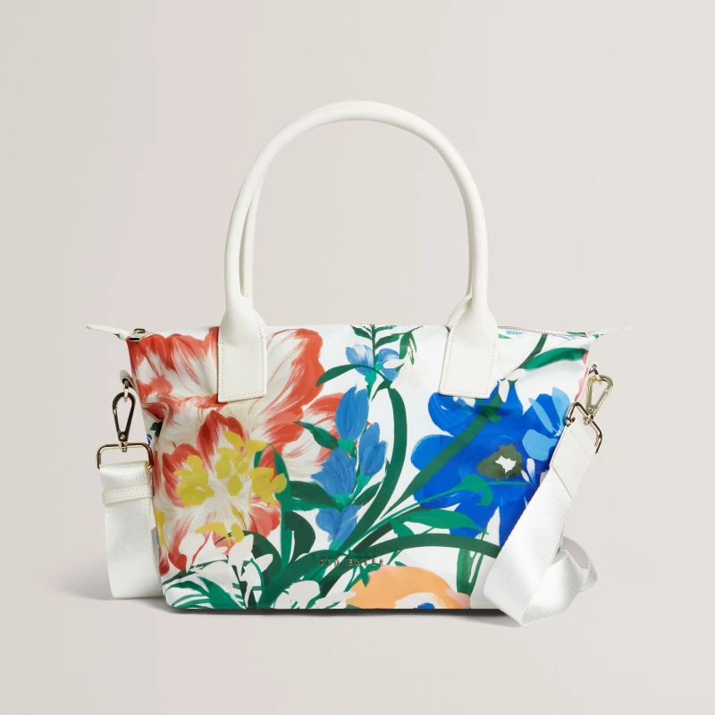 Image of Ted Baker Ted Printed Tote Bag Ld63 White female One Size