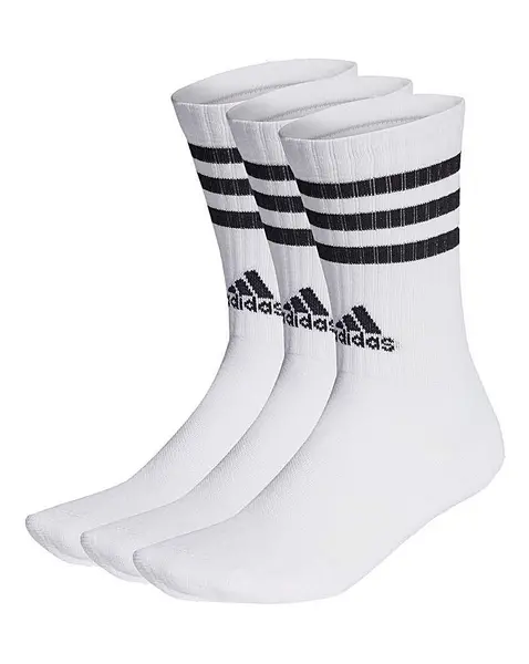 Image of Adidas adidas Core SPW Crew 3 Pack Socks White/Black Male 11-12/5 PT37604