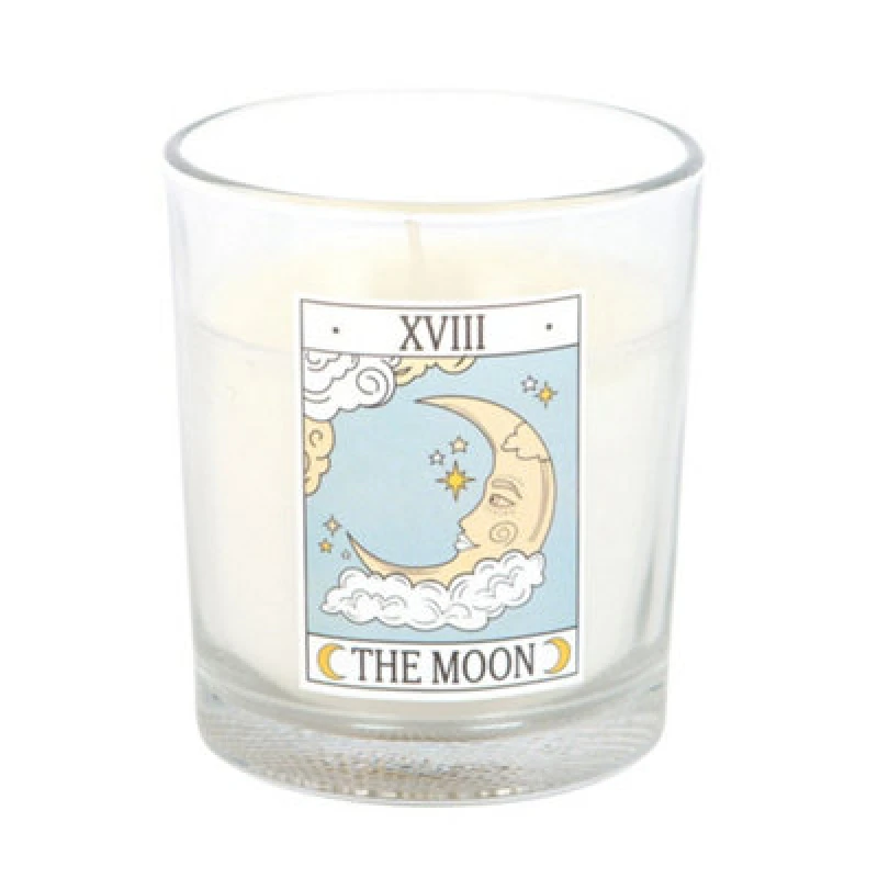 Image of Something Different Something Different The Moon Vanilla Vintage Tarot Scented Candle in Teal Teal One Size Unisex 5063806851158