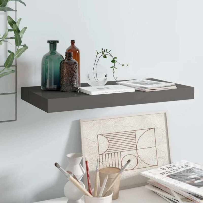 Image of VIDAXL Vidaxl - Floating Wall Shelf High Gloss Grey 50x23x3.8cm mdf 8720286074183