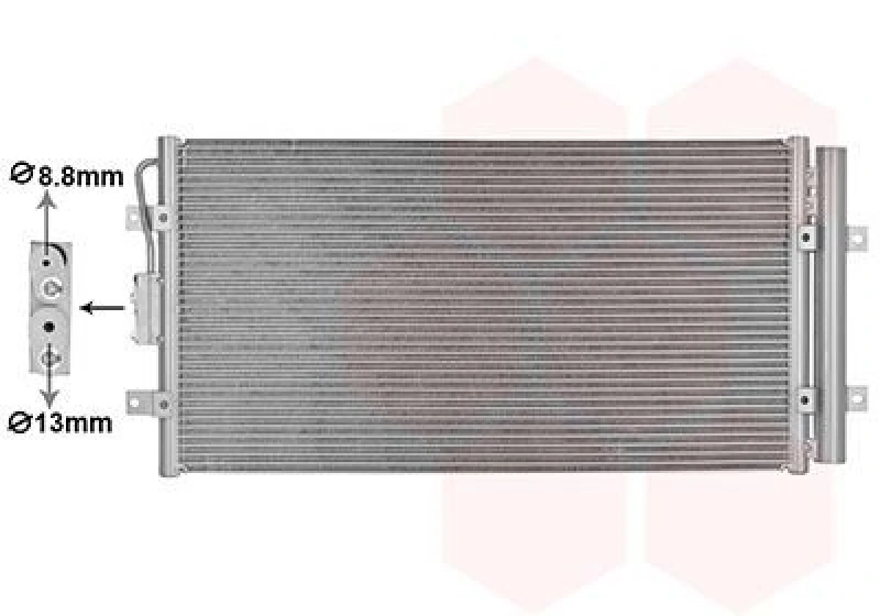 Image of VAN WEZEL Air conditioning condenser VAN WEZEL 82015722