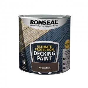 image of Ronseal Ultimate Protection Decking Paint English Oak 2.5 litre