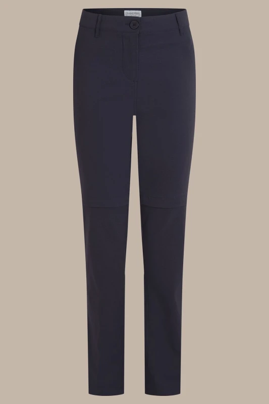 Image of Craghoppers Womens Kiwi Pro III Convertible Water Repellent Anti-Insect Trousers in Dark Navy Size: 10 Dark Navy Female 10