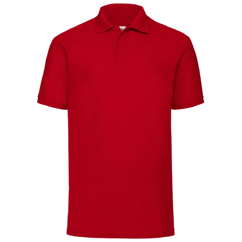 Image of Fruit Of The Loom Fruit of the Loom Men 65 35 Pique Short Sleeve Polo Shirt in Red Size: large Red L Male 5055747649123