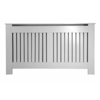 image of Jack Stonehouse - Vertical Grill French Grey Painted Radiator Cover - Large - Grey