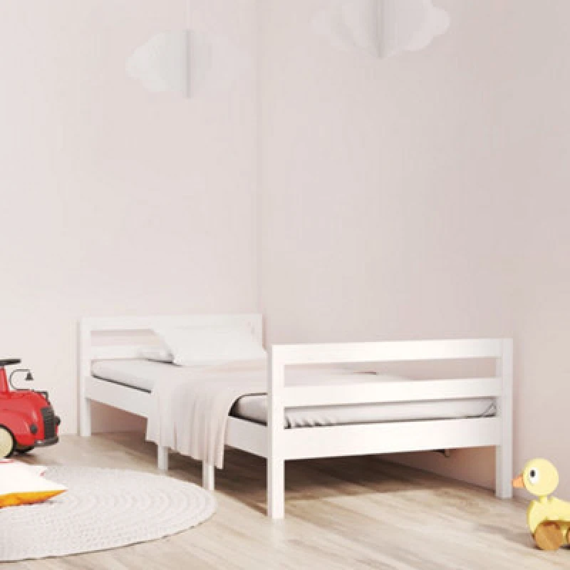 Image of Vidaxl Bed Frame Without Mattress White 75X190 Cm Small Single Solid Wood Pine