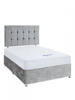 image of Luxe Collection By Silentnight Fearne 1000 Memory Silver Divan Bed With Storage Options Includes Headboard