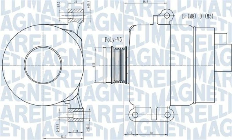 Image of MAGNETI MARELLI Alternator MAGNETI MARELLI 063731969010