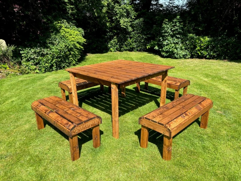 Image of Charles Taylor Trading Knights 8 Seater Table Set Brown
